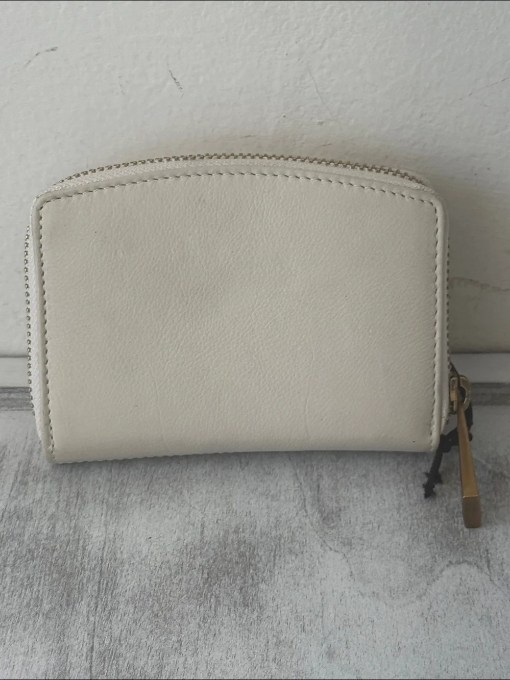Margot Gina Compact Leather Wallet Off White Cream